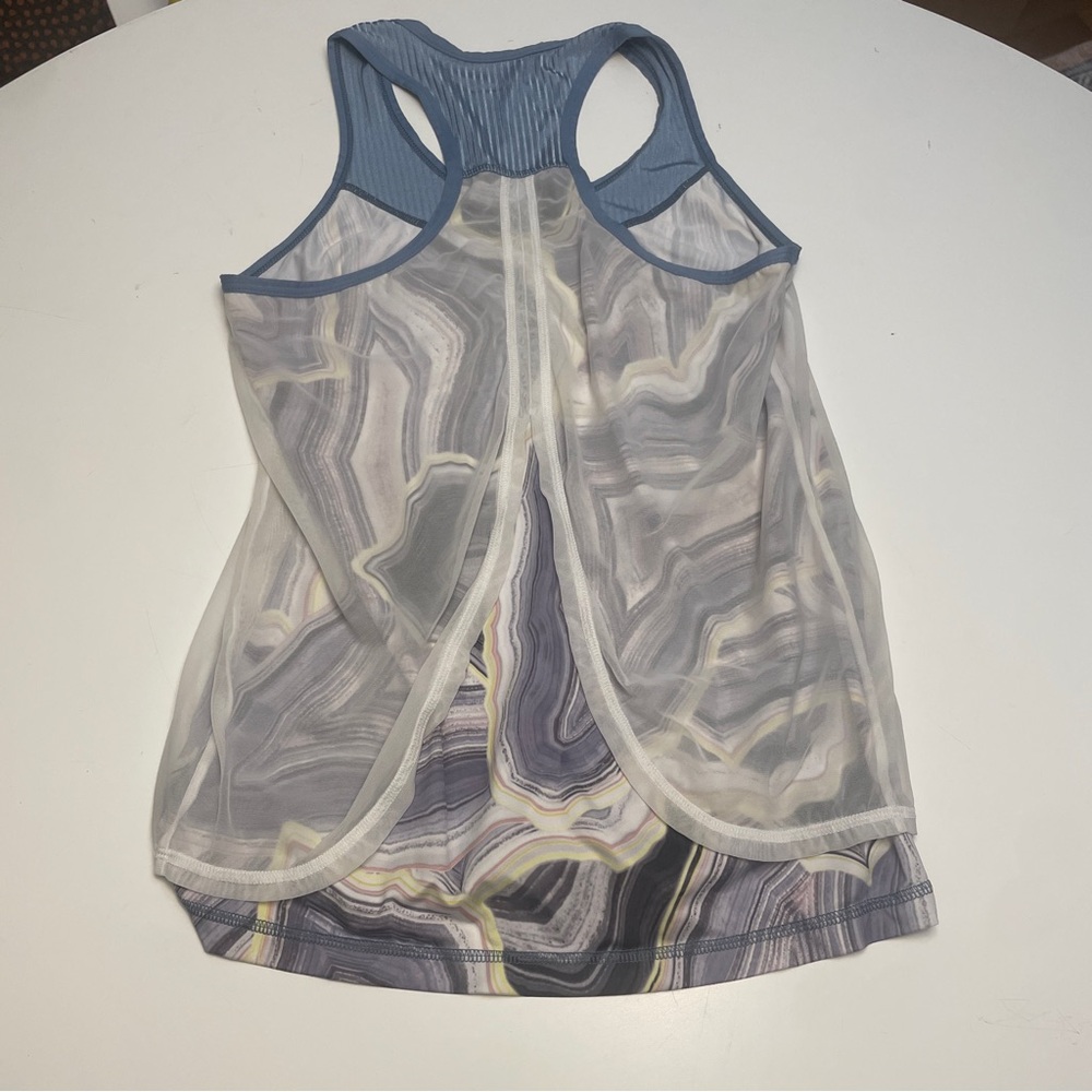 Sofibella Blue And Gray Patterned Tank Top S - image 6